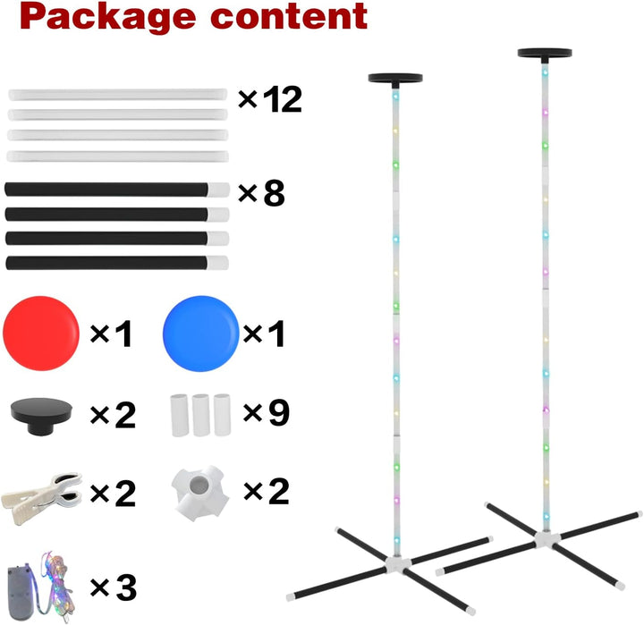 Outdoor Games Yard Games for Adult Family Kids, 2 in 1 Limbo Games with Led Light, Perfect for Camping, Beach, Lawn