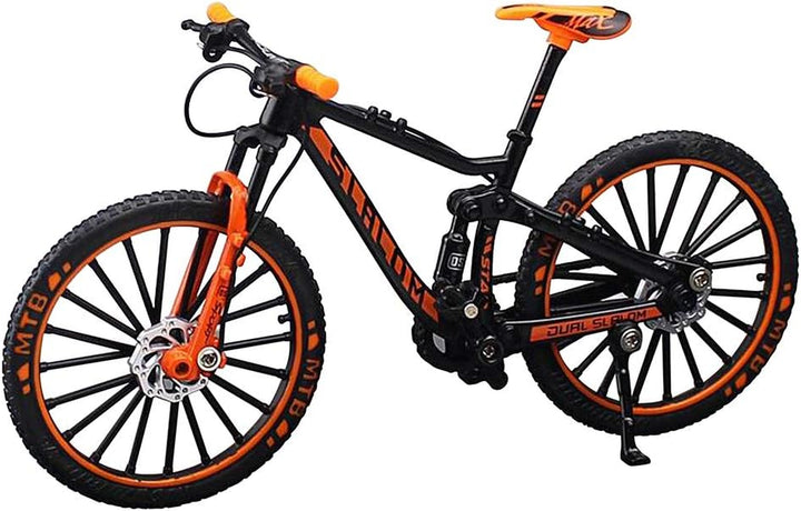 Alloy Mini Downhill Mountain Bike Toy, Die-Cast BMX Finger Bike Model for Collections (Black/Red)