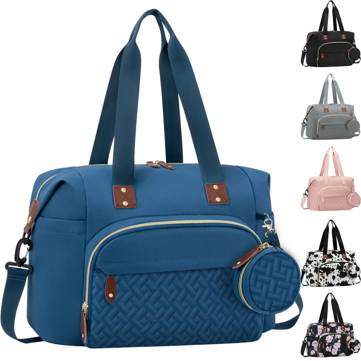 Diaper Bag Tote, Baby Bag Travel Diaper Tote Bag with Pacifier Case, Cute Maternity Hospital Baby Stylish Diaper Tote for Mom Dad Medium Size, Black