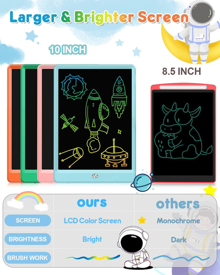 LCD Writing Tablet, Doodle Board Toys Gifts for 3-8 Year Old Girls Boys, 10 Inch Colorful Electronic Board Drawing Pad for Kids, Gifts for Toddler Educational Learning Travel Birthday, Blue