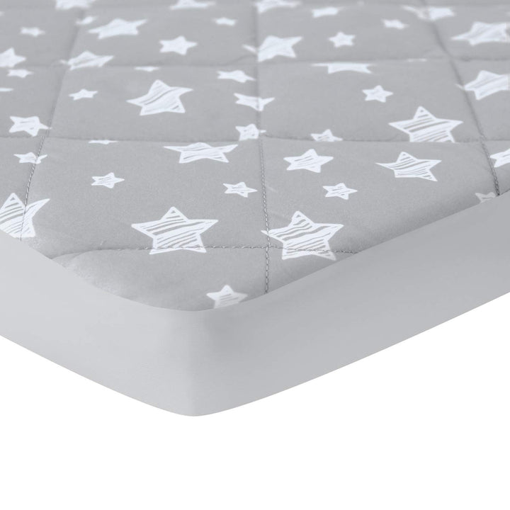 Pack and Play Sheets Fitted, Breathable Thick Playard Lovely Print Cover 39"×27"×5" Compatible with Graco Pack N Play, Gray Star