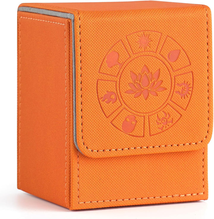 Card Deck Box, 110+ Storage MTG Deck Box with 50 Pcs Card Sleeve, Collectible Trading Card Cases for Magic Commander and More (Black)