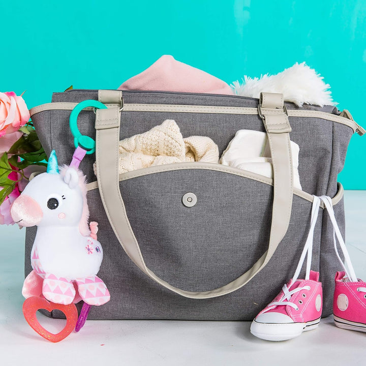 Unicorn Sparkle & Shine Plush Take-Along Stroller or Carrier Toy, Ages 0 Month+, Pink