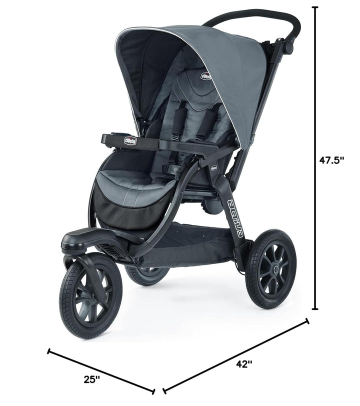 Activ3 Jogging Stroller, All-Terrain Stroller, Compatible with  Infant Car Seats (Not Included), Baby Travel Gear | Eclipse/Grey