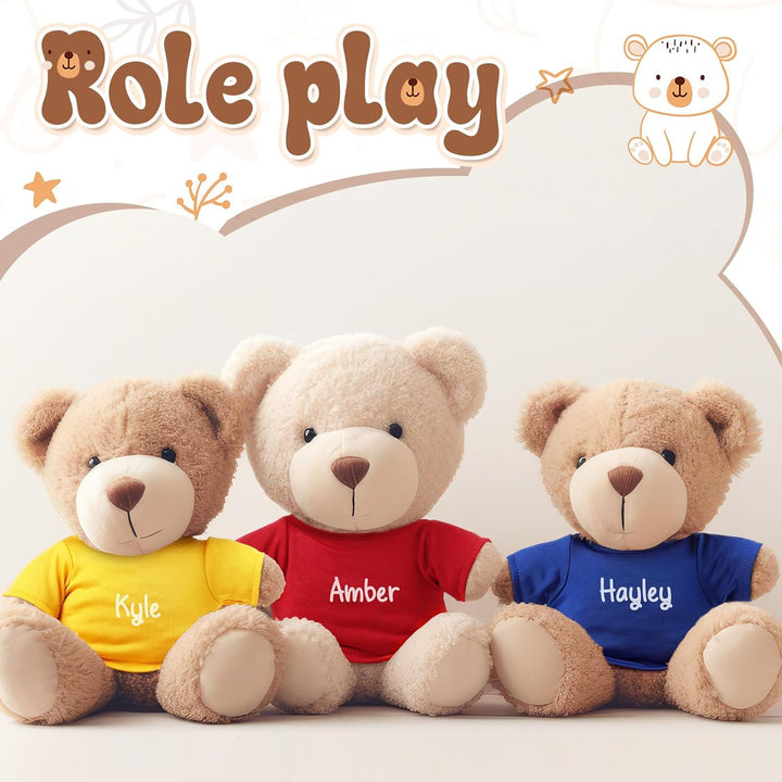 8 Pcs Sublimation Stffed Animal Tshirt for 8-12 Inch Plush Bear 8 Colors Stuffed Bear Clothes Perfect for DIY Stuffed Doll Outfit