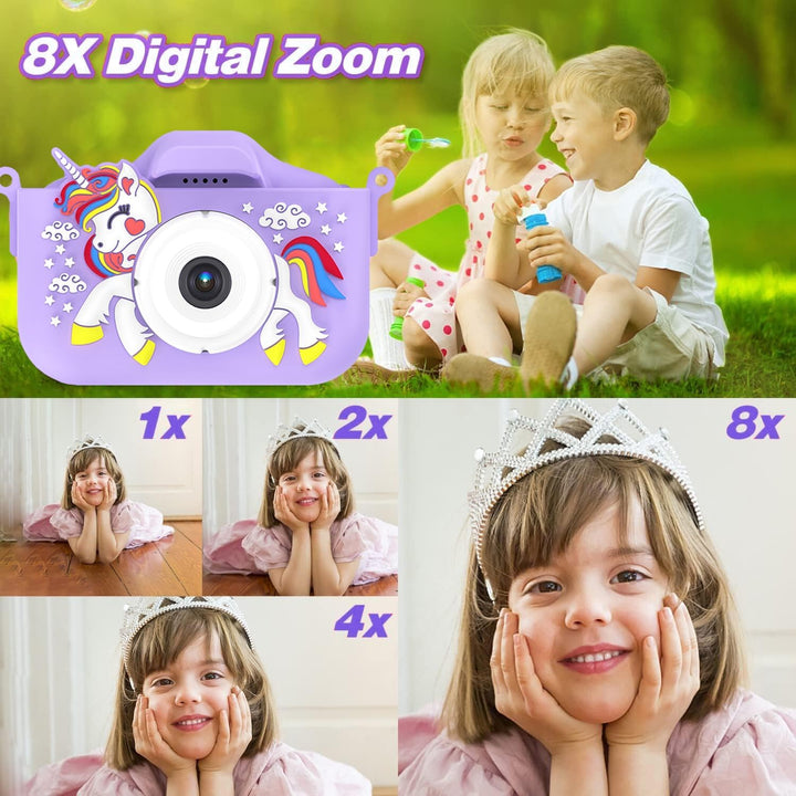 Kids Camera Toys for Boys 5-7 Easter Gifts for Boys 3 Year Old Girl Gifts, 4 Year Old Girl Birthday Gifts, Children Digital Video Camcorder Camera with Cartoon Soft Silicone with 32GB Memory Card