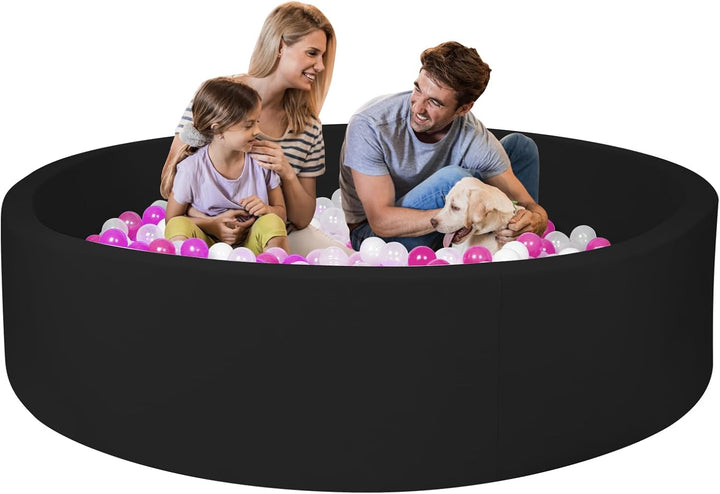 Foam Ball Pit, 35"X 12" Ball Pits for Toddlers, Soft round Kiddie Baby Ball Pool for Kids, Ideal Gift for Babies Indoor Outdoor Game, Balls Not Included (Grey)
