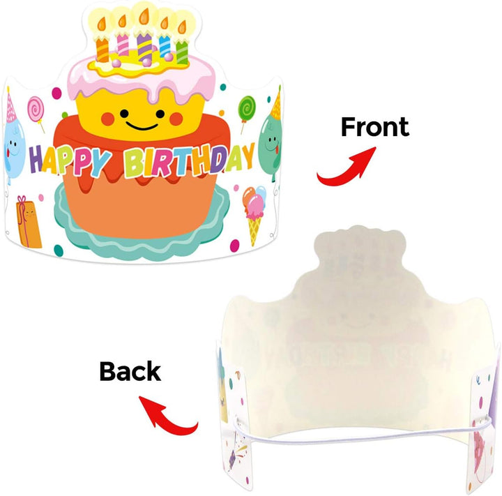 Happy Birthday Crowns Birthday Hats for Kids Teachers Students Classroom Party Favor 30Pcs