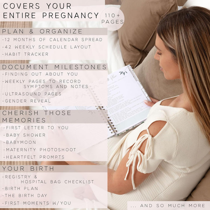 Pregnancy Journal for First Time Moms | Weekly Pregnancy Tracker & Baby Memory Book | 200-Page Pregnancy Planner | Pregnancy Must Haves Keepsake Gift | Premium Hardcover Pregnancy Book for Expecting Moms