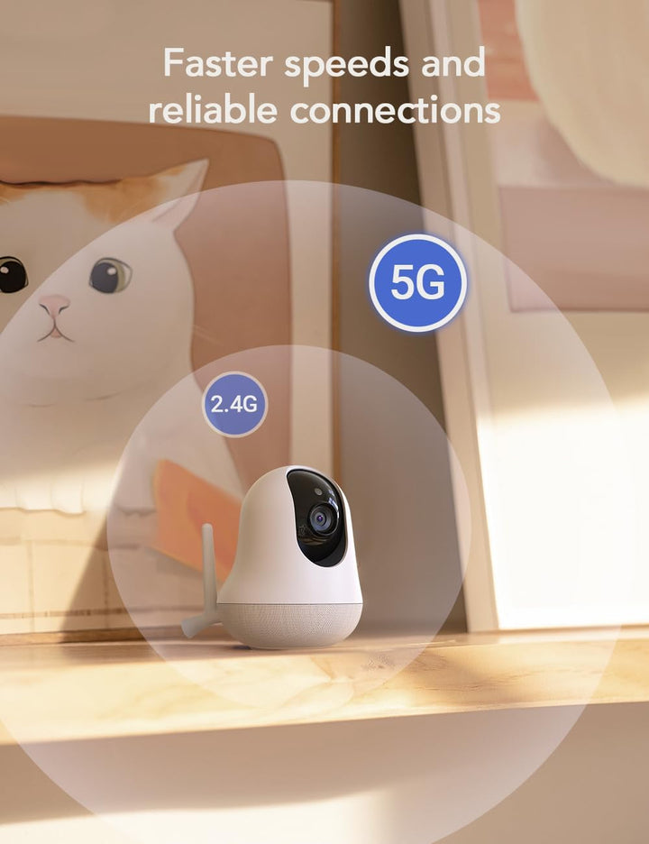 2K Smart Wifi Baby Monitor with Camera and Audio, Smartphone App Control, Temperature Sensor, Motion & Cry Detection, IR Night Vision, 2-Way Talk, Cloud & SD Card Storage, Ideal for New Moms