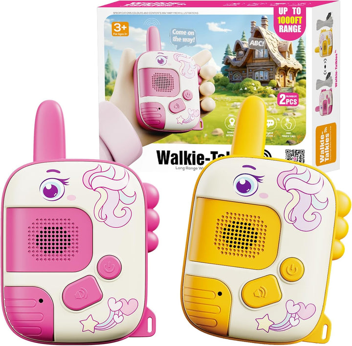 Walkie Talkies Toys for Girls:Unicorn Toys 2 Pack Birthday Gifts for 3 4 5-7 8 Year Old Girls Toy for 4 5 6 7 8-10 Year Old Camping Outdoor Games,Christmas Stocking Stuffers for Girls Kids