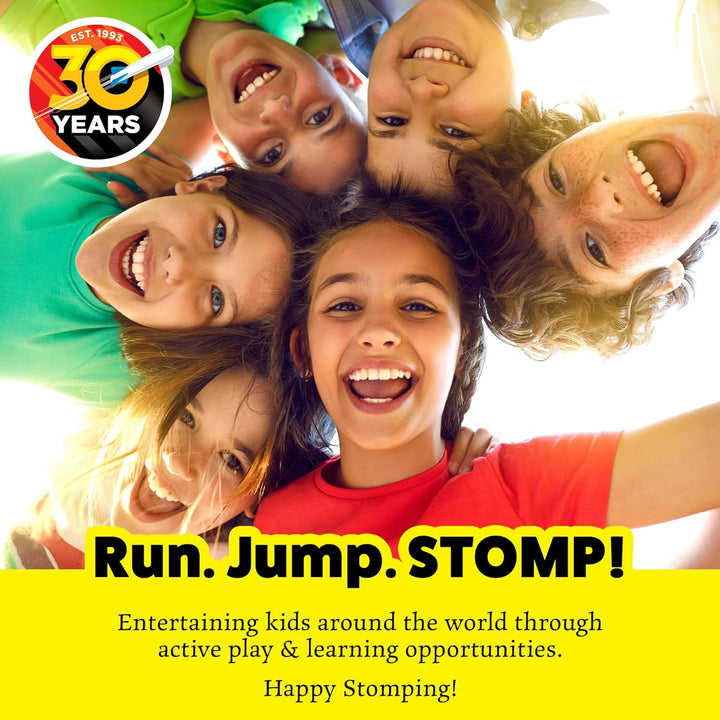 Dueling Stomp Hopper - Jump, Bounce & Squeak Foam POGO Jumper for Kids - Toddler Pogo Stick with Soft Grips & Stretchy Bands - STEM Indoor & Outdoor Toys for 3-5 Year Olds