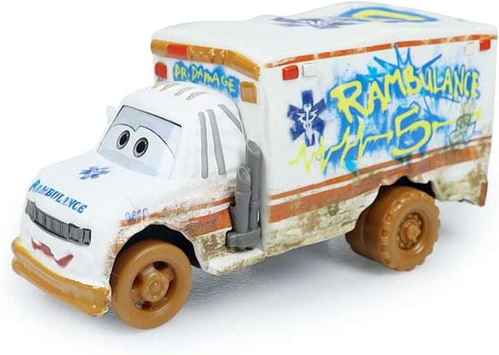 12 Styles Movie Cars 3 Black Storm Jackson Lightning Mcqueen Curz Mater Giant Wheels Cars 1：55 Diecast Vehicles Toys Set Children Car Toy (Big Foot Ambulance)
