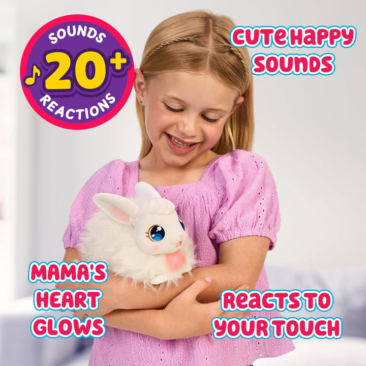 Bunny Mama Surprise Toy Set, Hutch Interactive Animal Playset with 3 Surprise Babies, 20+ Sounds, Bunny Accessories for Girls Ages 3+