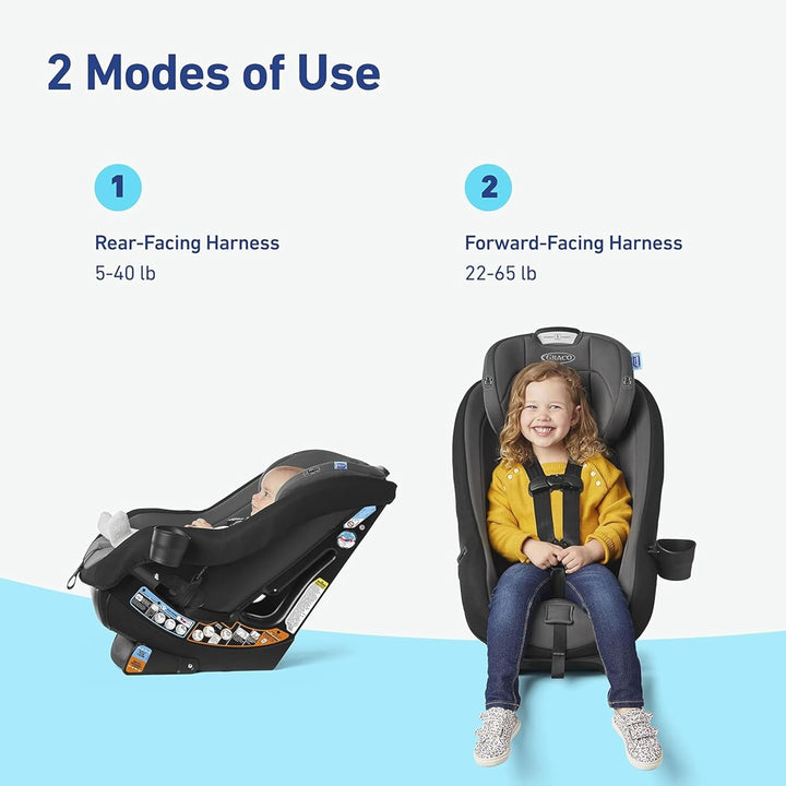 Contender Slim Convertible Car Seat, West Point, Space-Saving Design, Lightweight and Compact