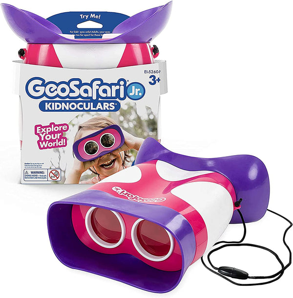 Geosafari Jr. Kidnoculars Pink Binoculars for Toddlers & Kids, Toy for Boys & Girls, Classroom Must Haves, Ages 3+