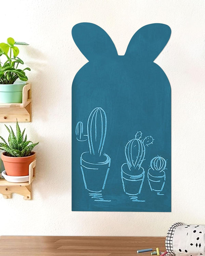 Magnetic Wall Decal for Kids, Magnetic Chalkboard Contact Paper for Wall, Playroom Essentials, Includes Dustless Chalks, Chalk Holder, Wipe Cloth, Stickers (Grey Castle, 22.8" X 46.5")