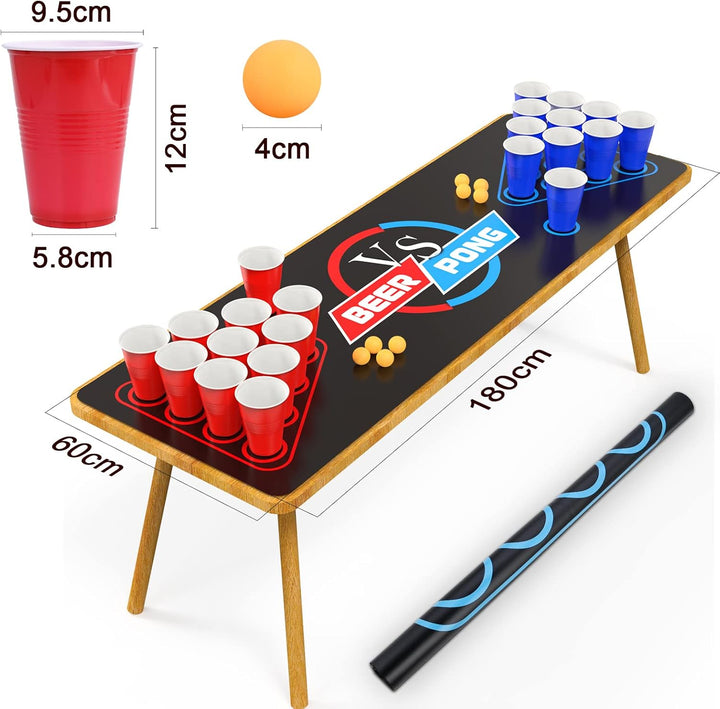 63 X 23.6 Inches Beer Pong Table Mat, Drinking Games for Adults Party – Perfect for Drinks, Soda, Punch, Bbqs, Picnics & Outdoor Gatherings! (First Edition)