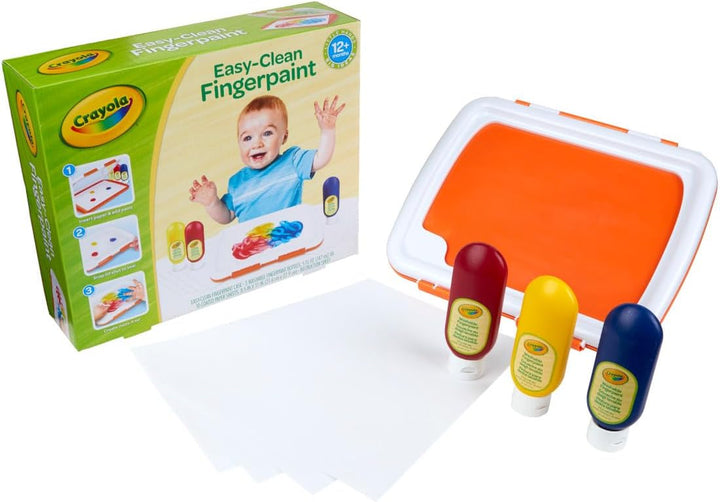 Mess Free Finger Painting Station, Washable Finger Paint for Toddlers, Arts & Crafts Set, Sensory Activity, Art Travel Toy, Gift for Toddlers, 1+