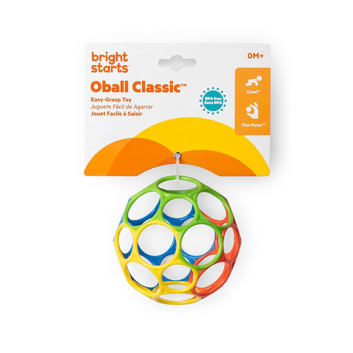 Oball Easy Grasp Classic Ball Bpa-Free Infant Toy in Red, Yellow, Green, Blue, Age Newborn and Up, 4 Inches
