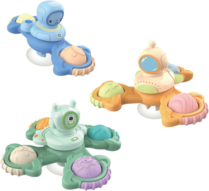 3-Piece Suction Cup Spinner Toys for Boy & Girl, Spinning Tops for Toddlers, Birthday Gift for Infant, Sensory Baby Bath Toys