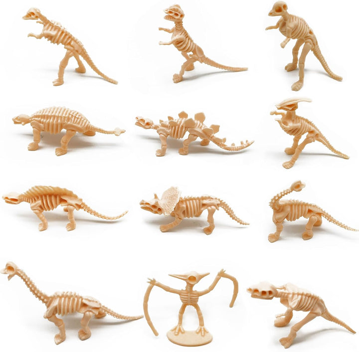 Plastic Assorted Mini Dinosaur Figures, Little Dinosaur Figurine, Small Dino Toy 1.5 Inch - 3 Inch, Great for Dino Cake Topper, Easter Eggs Filler, Pack of 12
