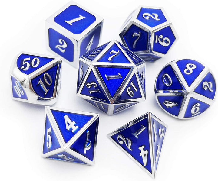 Bloodstained Metal DND Dice Set Blood Polyhedral D&D Dice Compatible with Dungeons and Dragons Gift TTRPG Antique Metal Halloween Dice