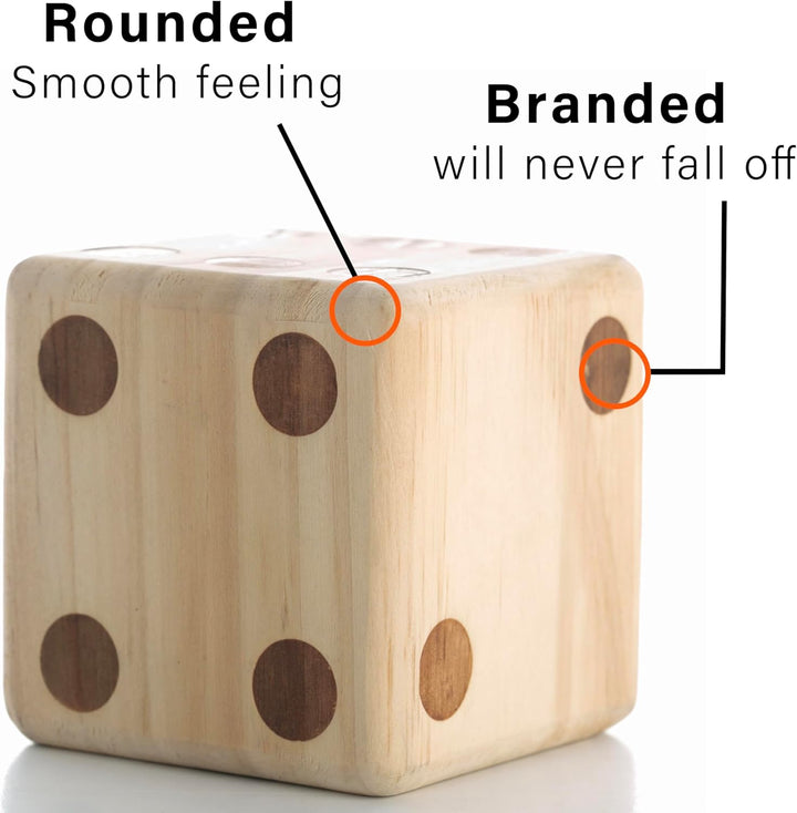Giant Wooden Yard Dice, Outdoor Games Set of 6 with Two Games